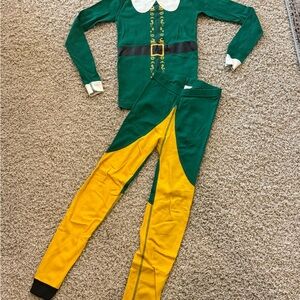 Hanna Andersson Organic Cotton Christmas Elf Pajamas - Green and Yellow